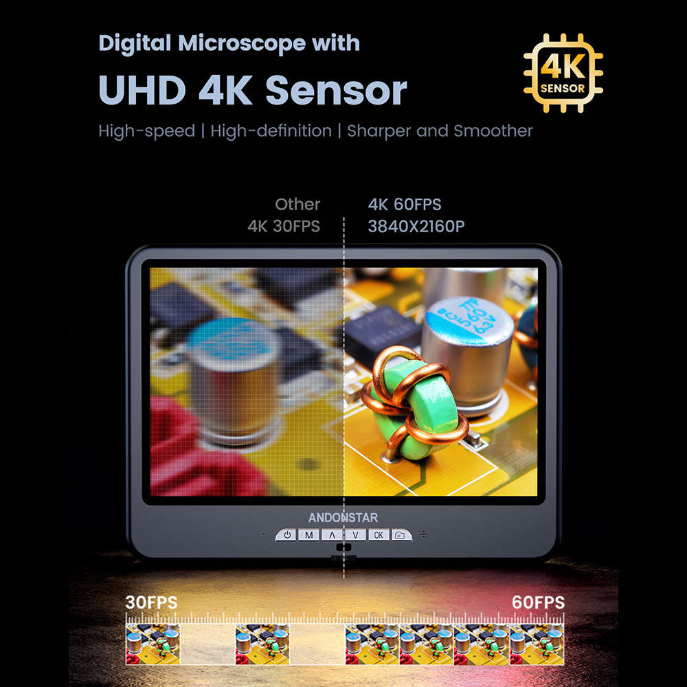 Andonstar 4K 60FPS HDMI مجهر ر - مراجعة Electronics Repair Plus وسعره