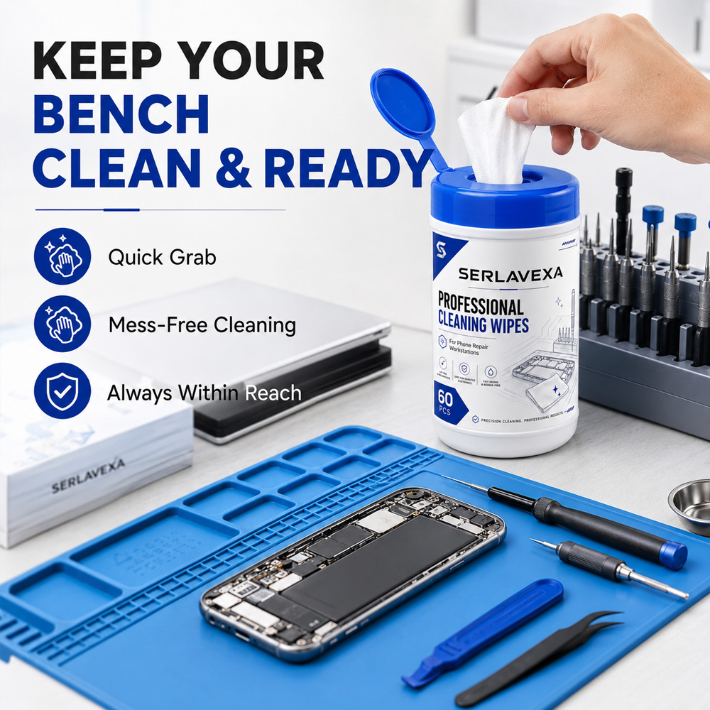 60 منديل تنظيف إلكترونيات لإصل - مراجعة Electronics Repair Bench وسعره